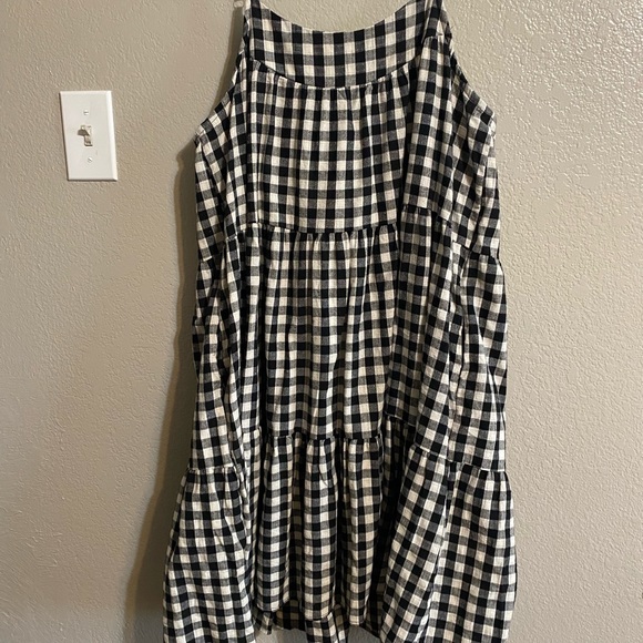 Hayden Los Angeles Plaid Tiered Ruffle Dress Size L NWT - Picture 3 of 6